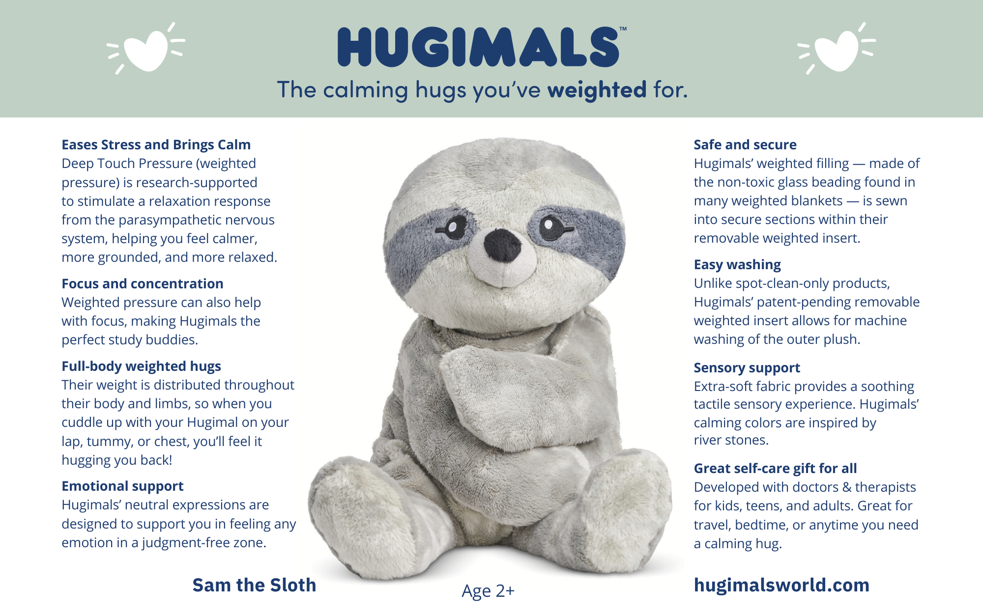 Sam the Sloth Weighted Stuffed Animal – Sensory
